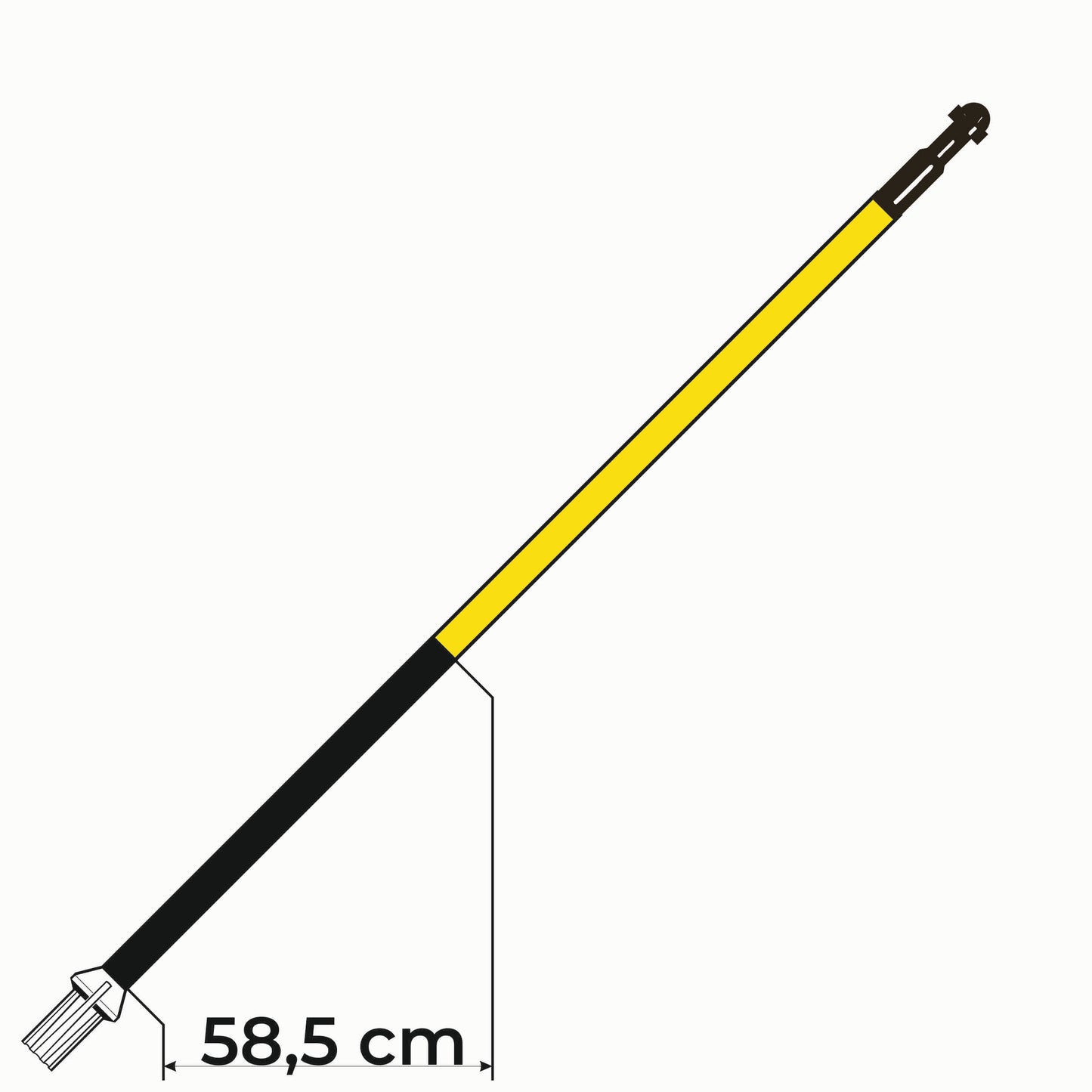 Golfflaggstang 5 fot i gul med 1 svart fält