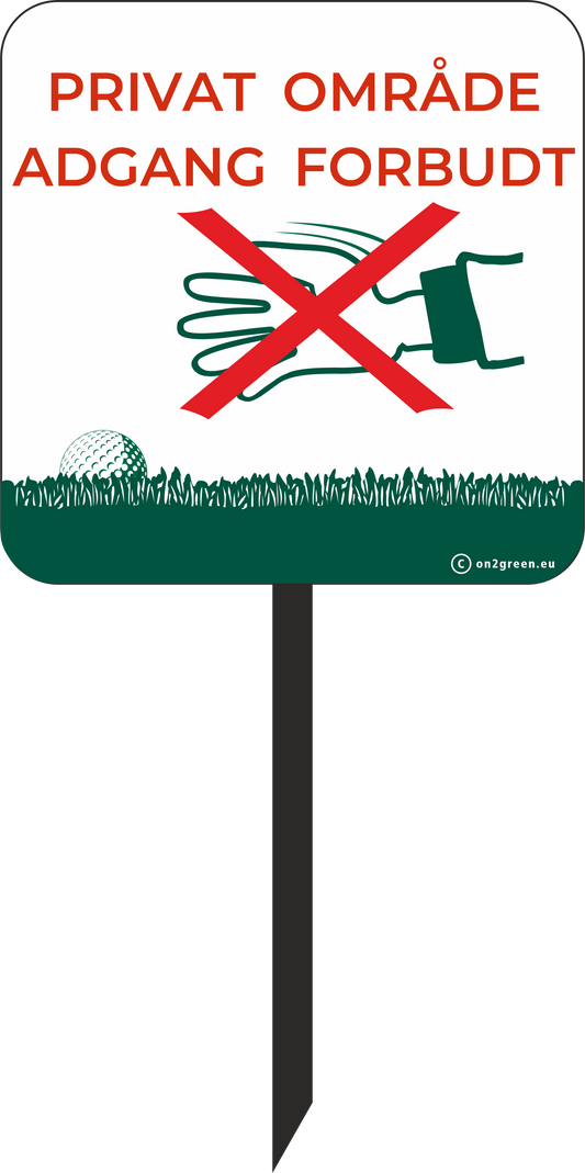 Golfskylt art. 67: "Tillträde förbjudet" (20x20 cm)