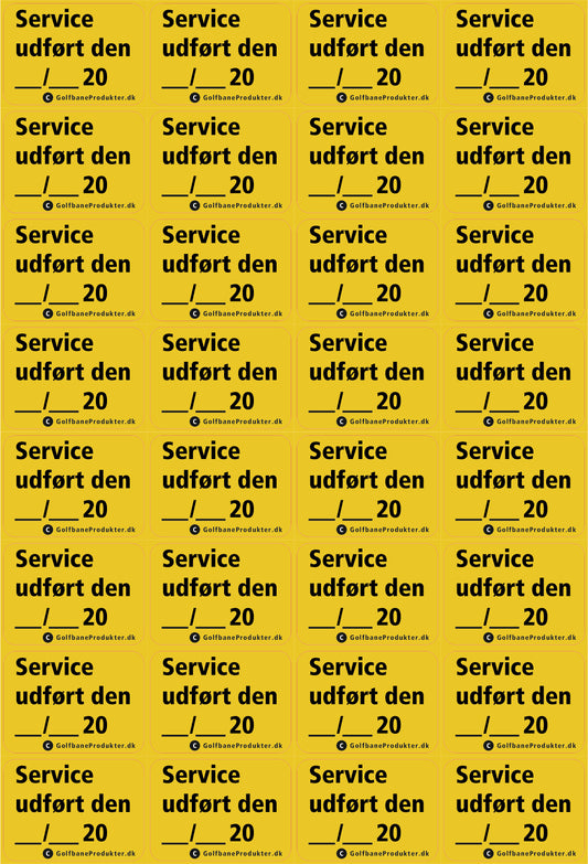 Klistermärke: "Service utförd..."