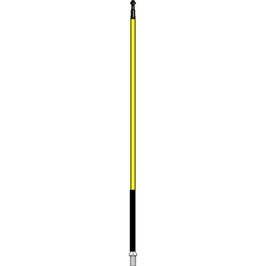 Golfflaggstang 7,5 fot i gul med 1 svart fält