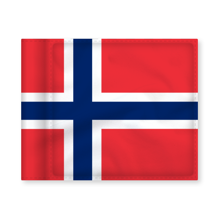 Puttinggreen flagga, nationalflagga Norge, 200 gram flaggduk