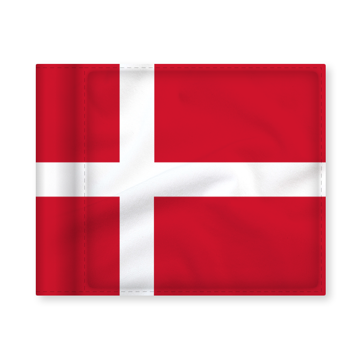 Puttinggreen flagga, nationalflagga Danmark, 200 gram flaggduk