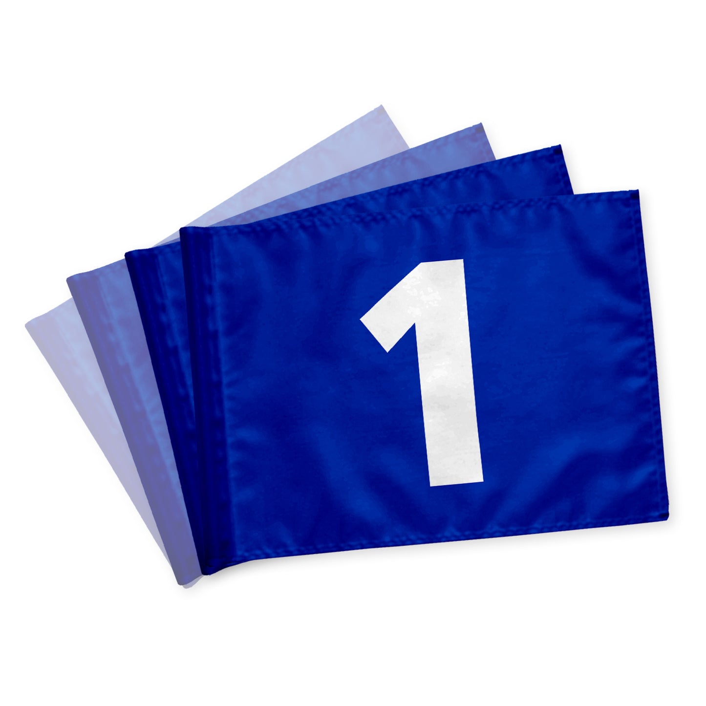 Golf flagga 1-9, blåa med vita siffror, nylon flaggduk 