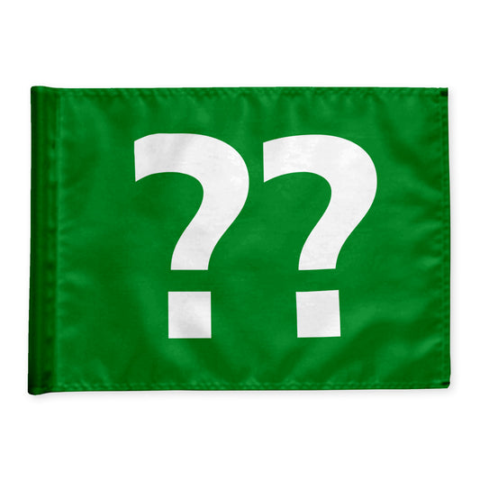 Styckvis golf flagga i grön med valfritt hålnummer, 200 gram flaggduk