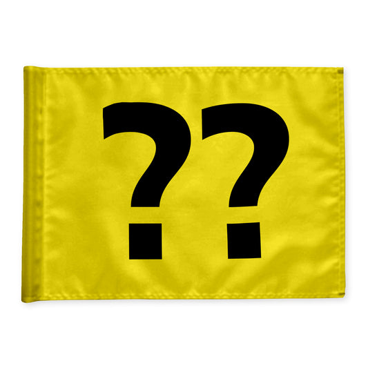 Styckvis golf flagga i gul med valfritt hålnummer, 200 gram flaggduk