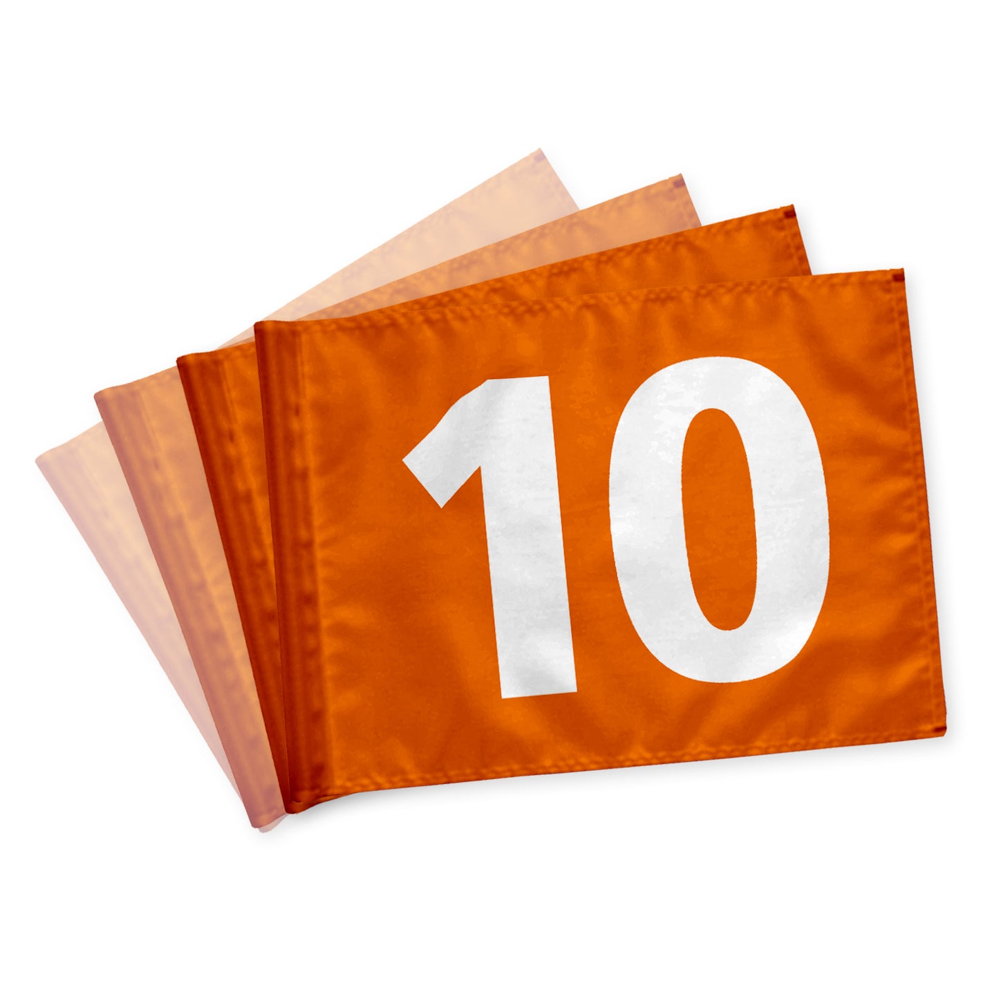 Puttinggreen flagga, 10-18 orange med vita siffror, 200 gram flaggduk