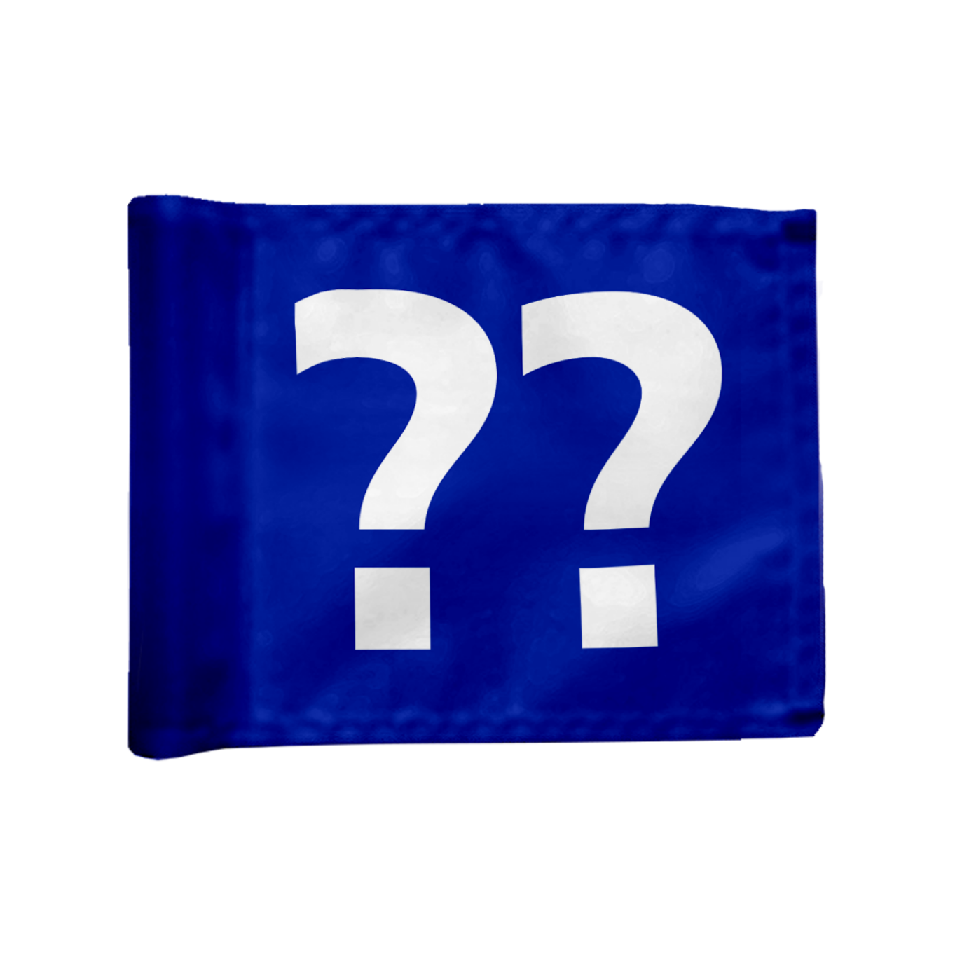 Styckvis Adventure Golf flagga i blå med valfritt hålnummer, styv, 200 gram flaggduk