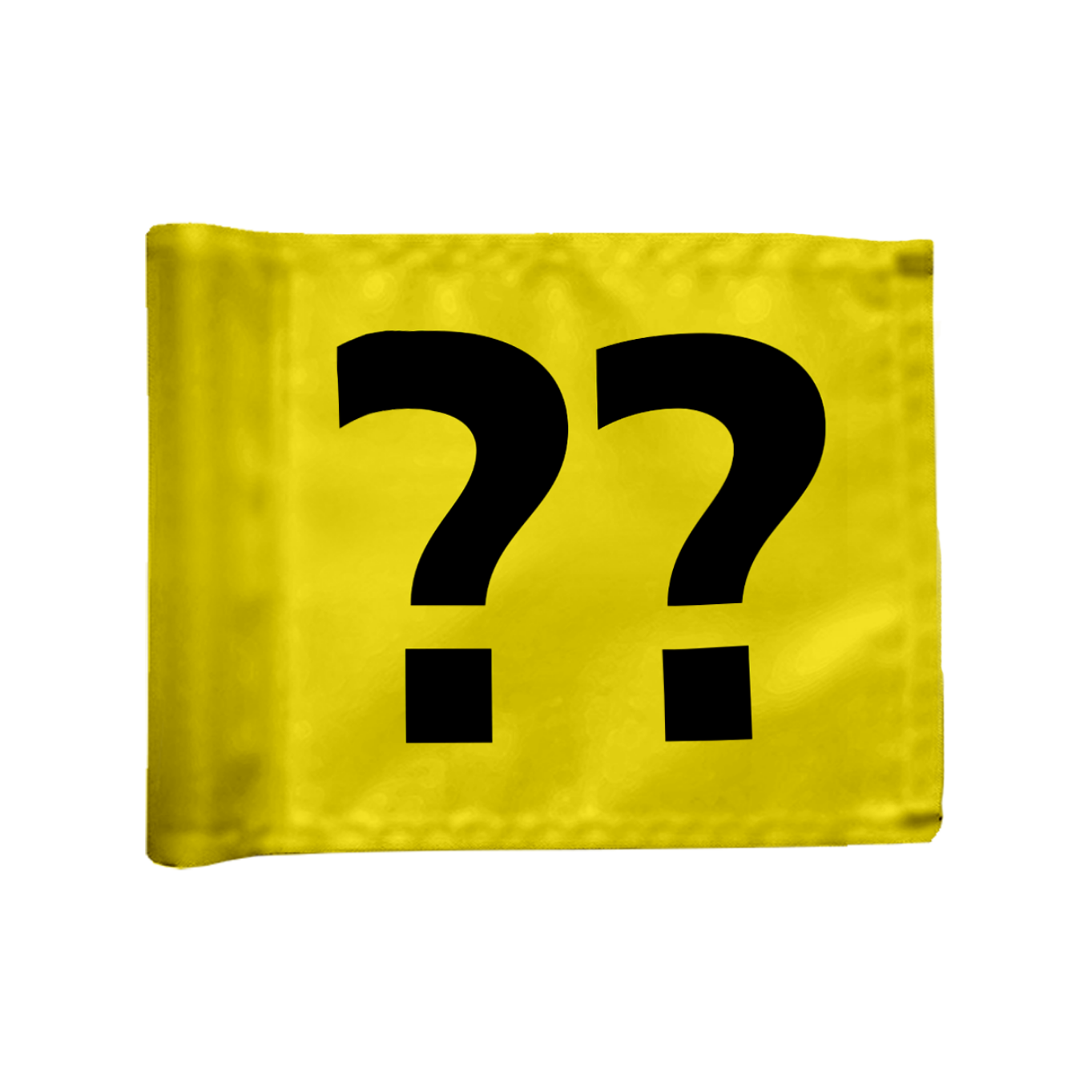 Styckvis Adventure Golf flagga i gul med valfritt hålnummer, 115 gr flaggduk