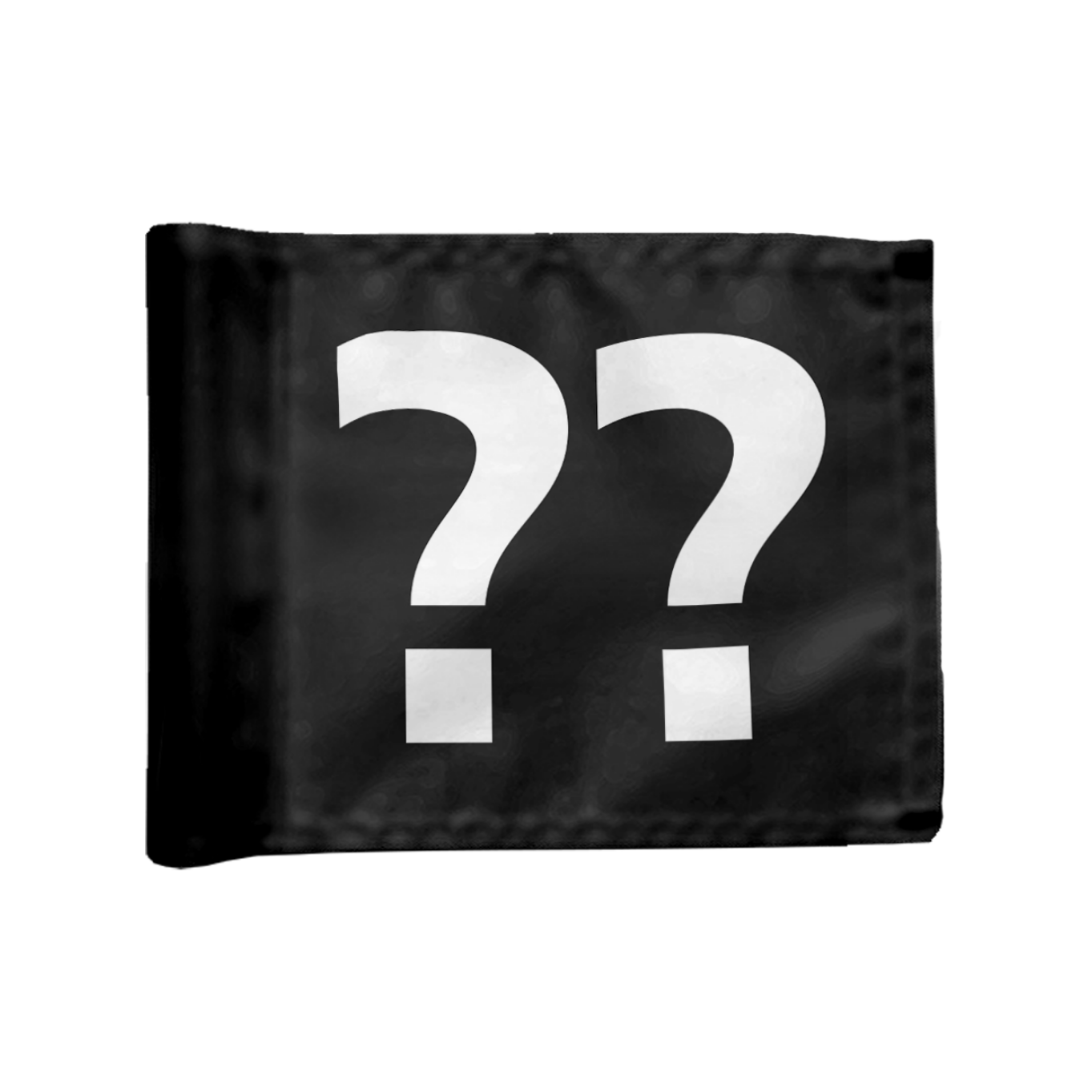 Styckvis Adventure Golf flagga i svart med valfritt hålnummer, styv, 200 gram flaggduk