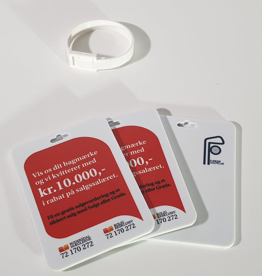 Bag tags 92x67mm with digital print on 2 sides