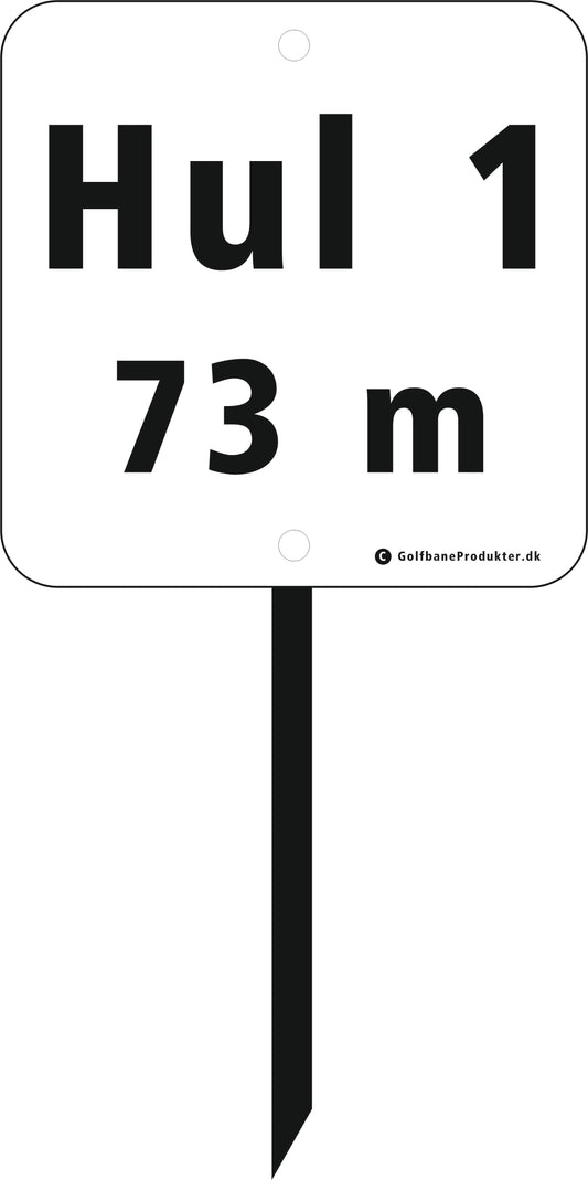 Golf Sign art. 61: Mini-Tee sign with hole info (20x20 cm)
