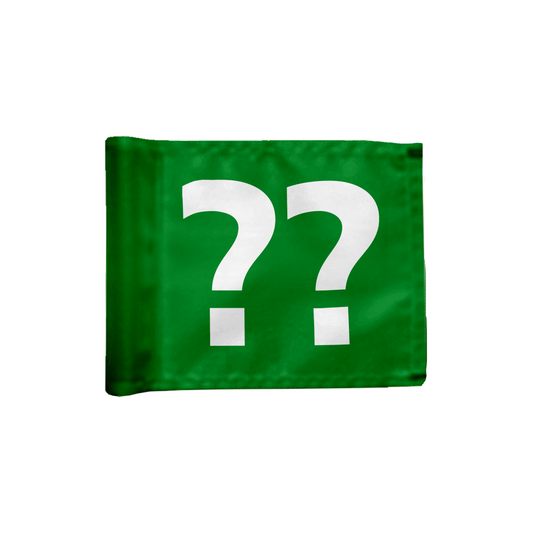 Styckvis puttinggreen flagga enkelsidig i grön med valfritt hålnummer, 200 gram flaggduk