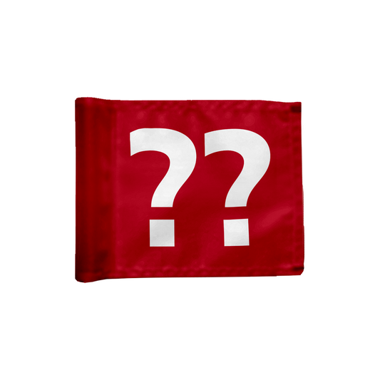 Styckvis puttinggreen flagga enkelsidig i röd med valfritt hålnummer, 200 gram flaggduk