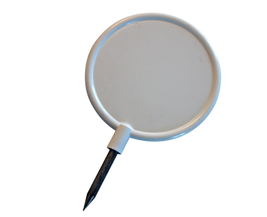 Tee-markering modell Round, Ø 12 cm, vit